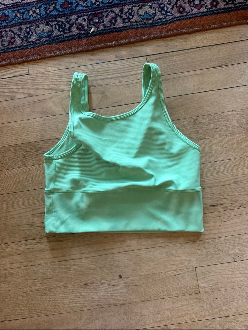Lululemon Green Ribbed Crop Tank Top